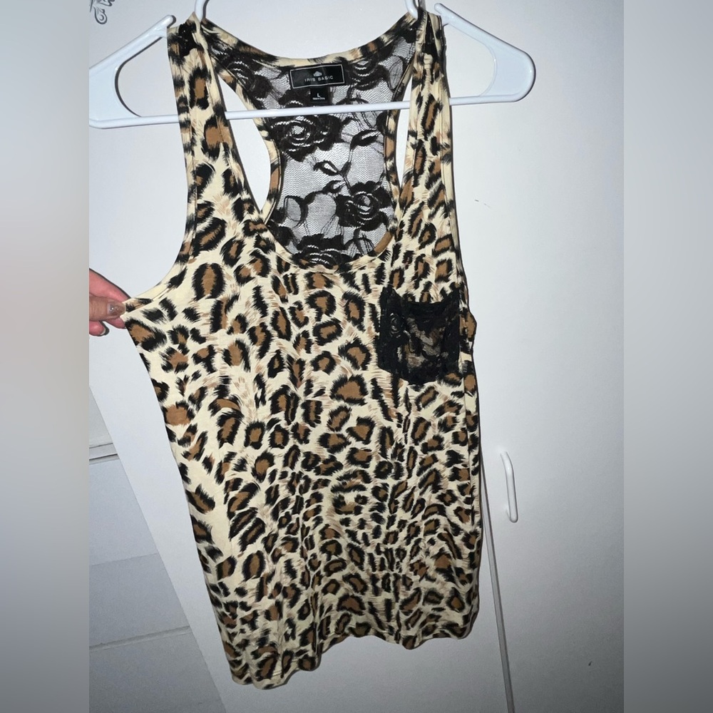 Black and White Textured Tank top size Large from China IRIS Basic 27” long